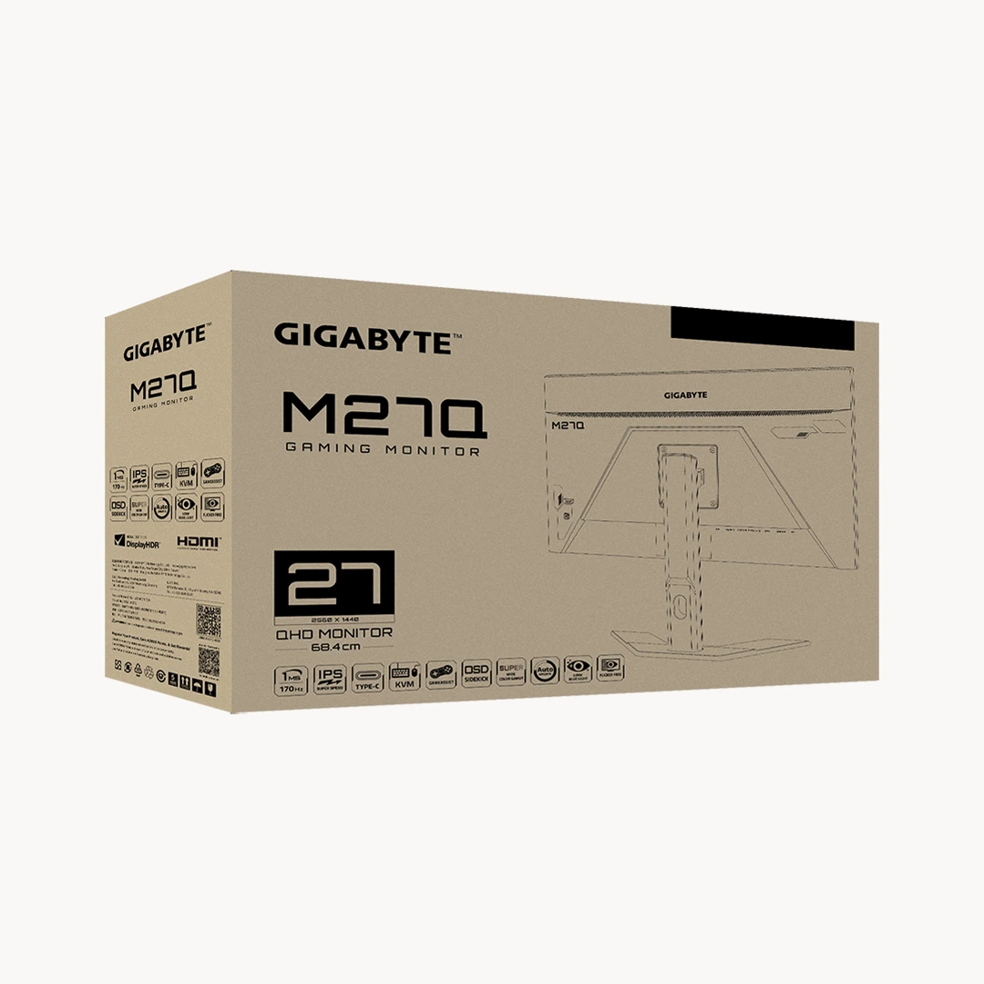 GIGABYTE M27Q 27” QHD (2560 x 1440) 170Hz SS IPS Gaming Monitor Display